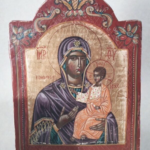 Antiek orthodox icoon 18e eeuw – polychroom op houten paneel
