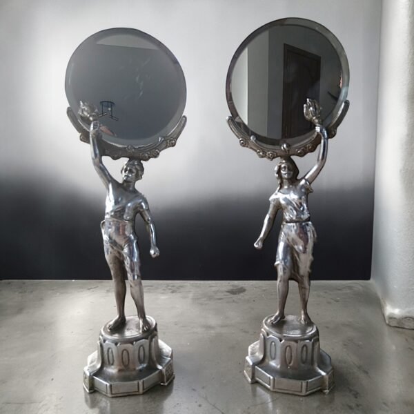 Art Deco dressing mirror stands – verchroomd – ca. 1920 – 1930