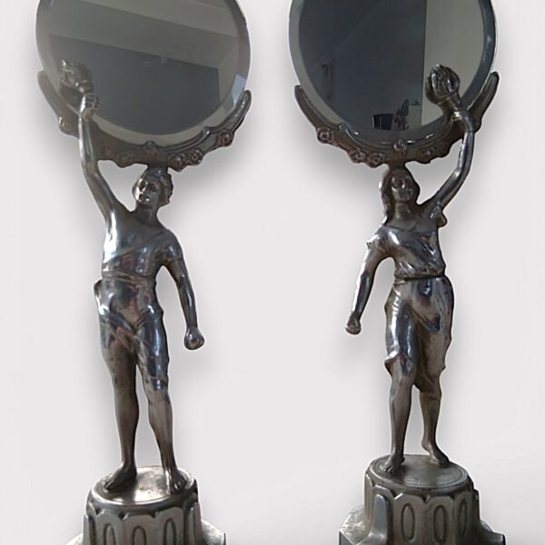 Art Deco dressing mirror stands – verchroomd – ca. 1920 – 1930