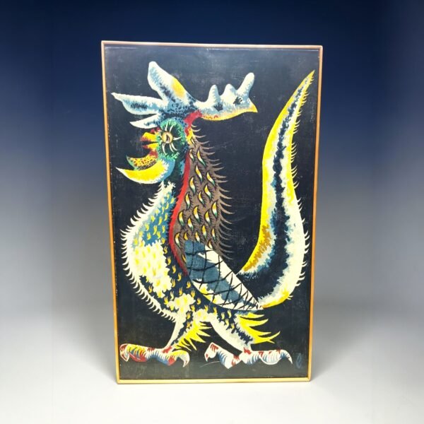 Jean Lurçat – Canvas print – Guerrier – in origineel kader – vintage jaren 60/70