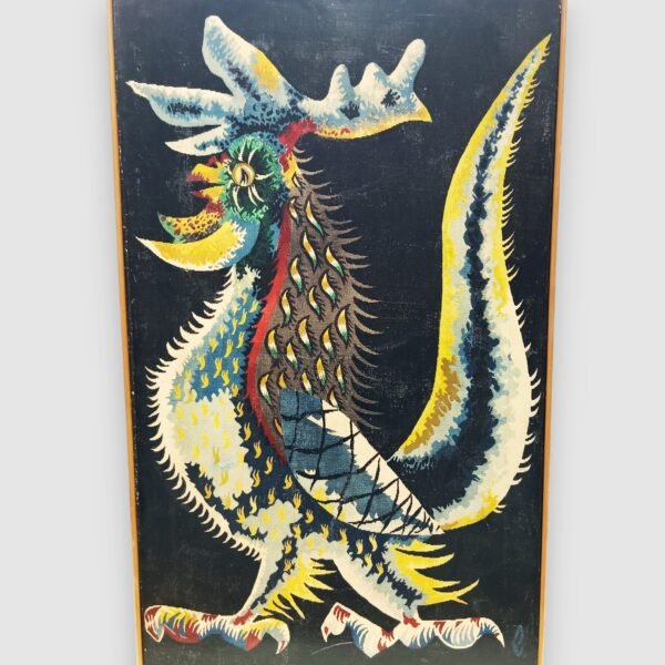 Jean Lurçat – Canvas print – Guerrier – in origineel kader – vintage jaren 60/70