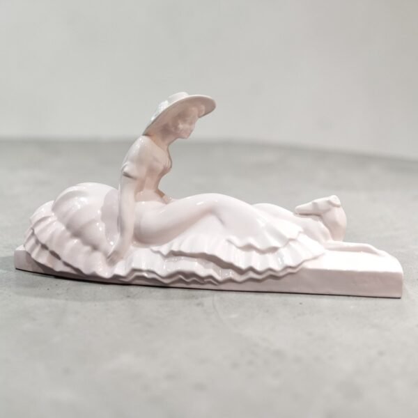 Art Deco Craquelé Keramiek Sculptuur – Gesigneerd LEJAN – ca. 1930