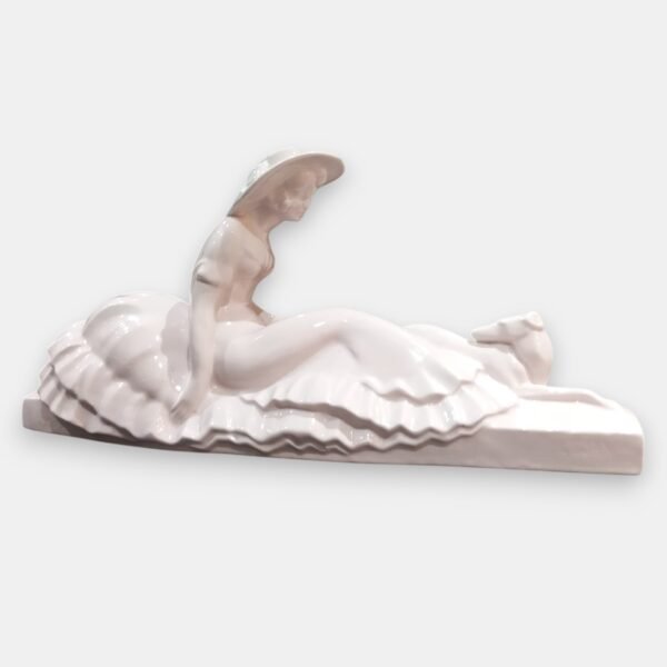 Art Deco Craquelé Keramiek Sculptuur – Gesigneerd LEJAN – ca. 1930