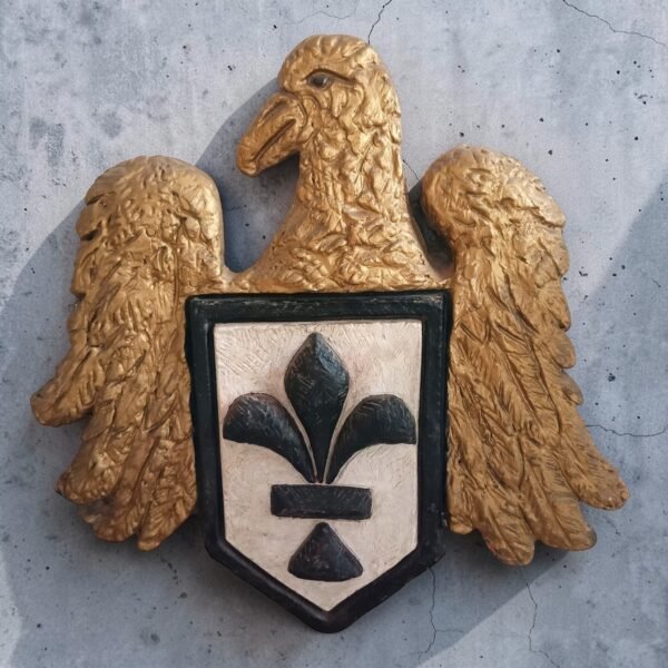 Monumentaal handgemaakt ARÊND reliëf met Fleur-de-Lis 60’s